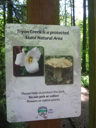 Sign: This is a protected State Natural Area. Do not pick flowers or native plants